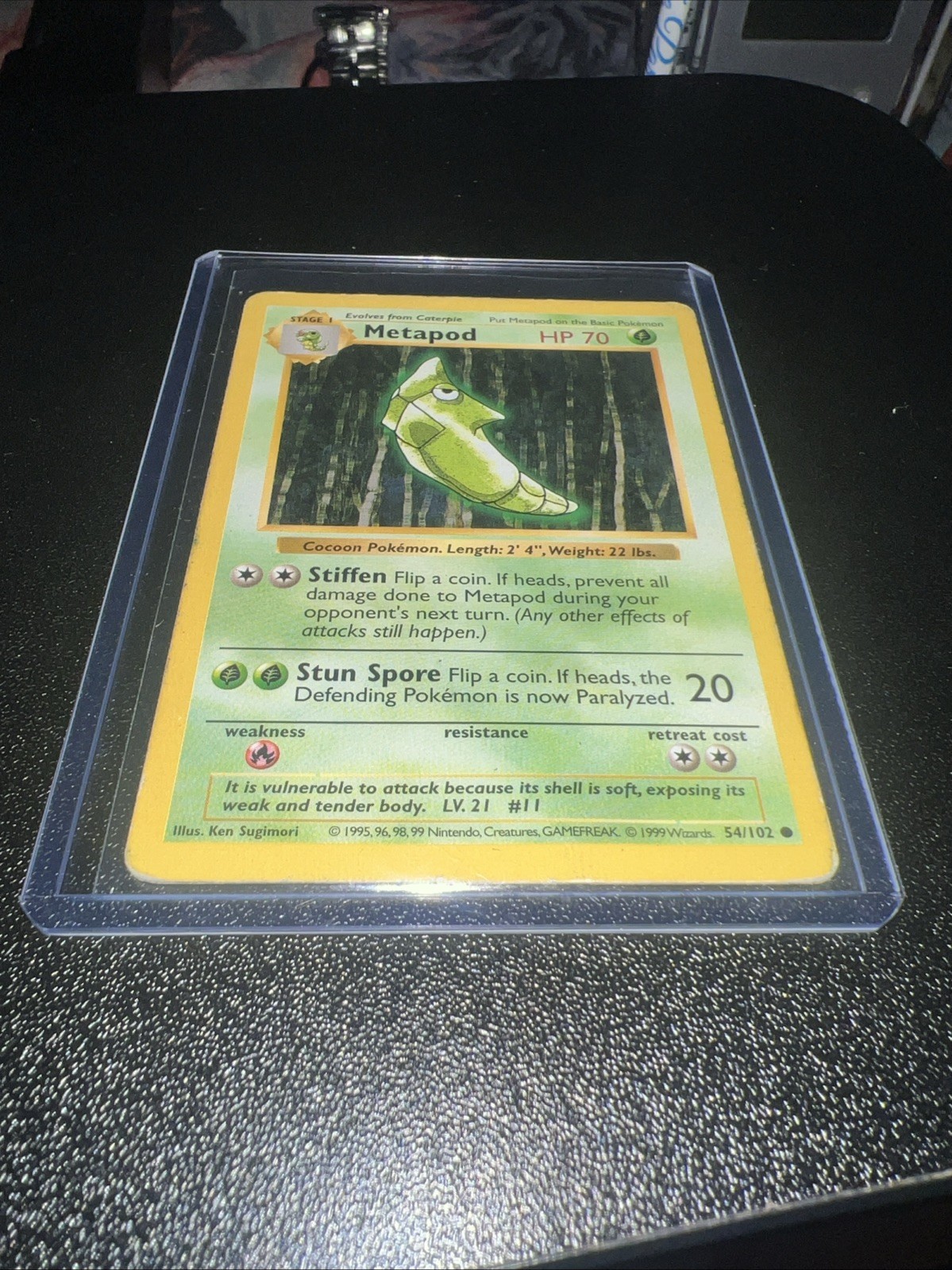 Pokémon TCG Metapod Base Set, Shadowless Common Card 54/102