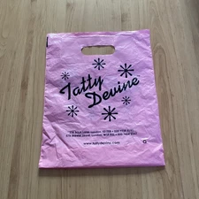 Tatty Devine London Plastic Small Carrier Bag Pink