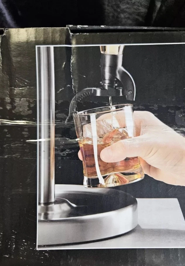 Dispensador de licor giratorio de tres botellas plateado OGGI Foto 4 de 4