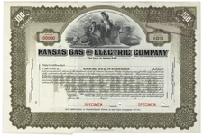 Kansas Gas and Electric Company. Stock Certificate.