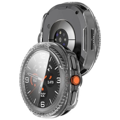 Schutzhülle mit Glas für Galaxy Watch 8 Classic 46 mm Bizon Case Transparent