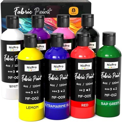 Textilfarbe Permanente Stofffarbe Farben Set für Kleidung T-Shirts Schuhe
