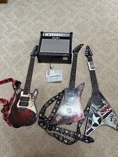 Paper Jamz Guitar WowWee Guitars Lot Of 3 And Amp- Tested and Working