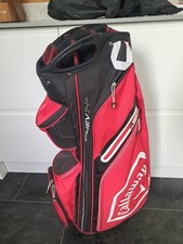 SUPERB CALLAWAY CHEV 14+ CART GOLF BAG, SHOULDER STRAP, RAINHOOD, 14 WAY DIVIDER