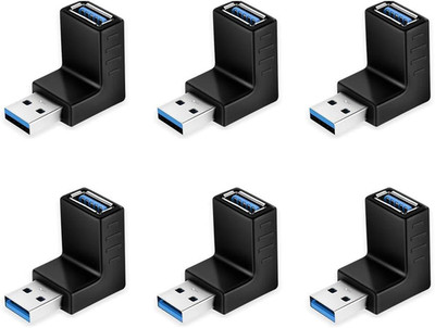 ELUTENG 90 Degree USB 3.0 Adapter 6 Pack - Right Angle Male to Female Up/Down