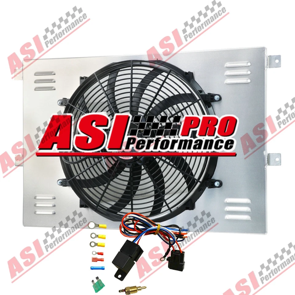 Aluminum Radiator Shroud Fan+Relay FIT 71-79 Dodge D100 D150 D200 W100 W150,V8 Foto 2 de 4