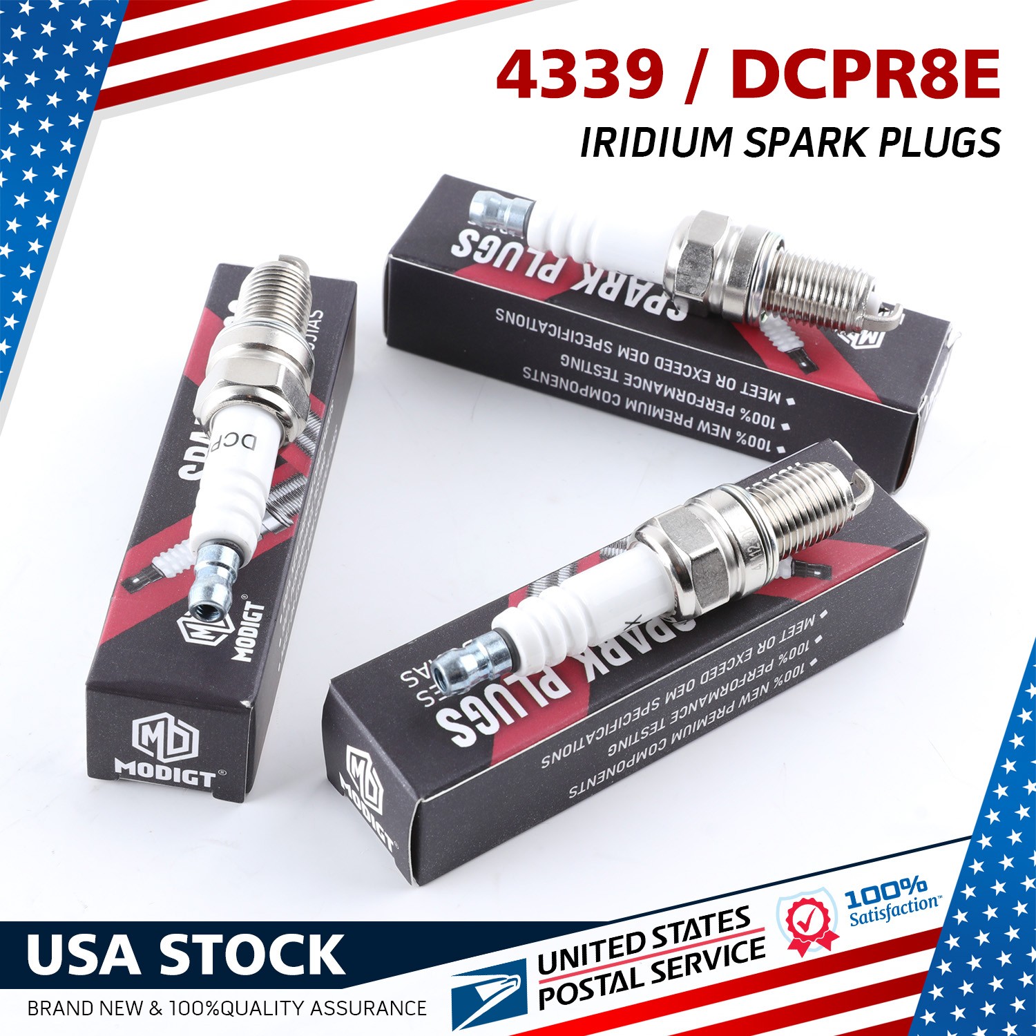 3Pcs Fit NGK 4339 DCPR8E Standard Spark Plugs for YR6DES Y6DC XU24EPR-U XU24EP-U