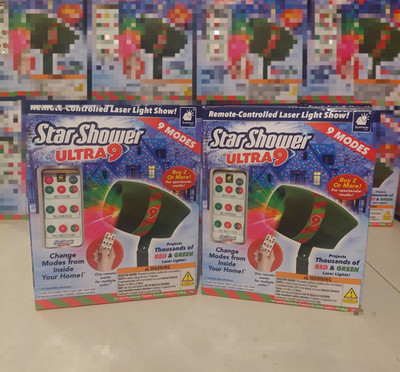 2-PACK STAR SHOWER ULTRA9 REMOTE CONTROLLED LASER LIGHT SHOW RED GREEN PROJECTOR
