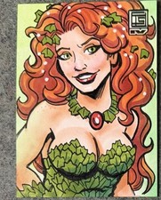 DC Poison Ivy Carta Schizzo Personale Tim Shinn Arte Originale