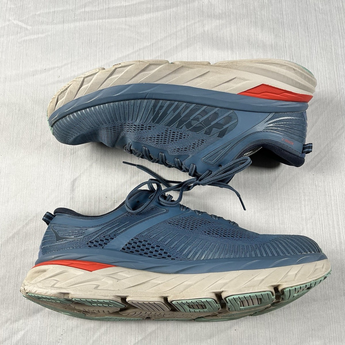 Hoka One One Bondi 7 Mens Size 12.5 Blue Grey Shoes Sneakers 1110518-RTOS Men main image 3