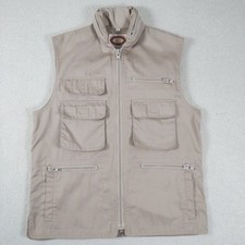 VTG Banana Republic Safari Photography Vest Men's Small Beige Utility Pockets