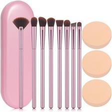 8Pcs Makeup Brushes Set Premium Eyeshadow Brush Professional Angled Eyebrow B...