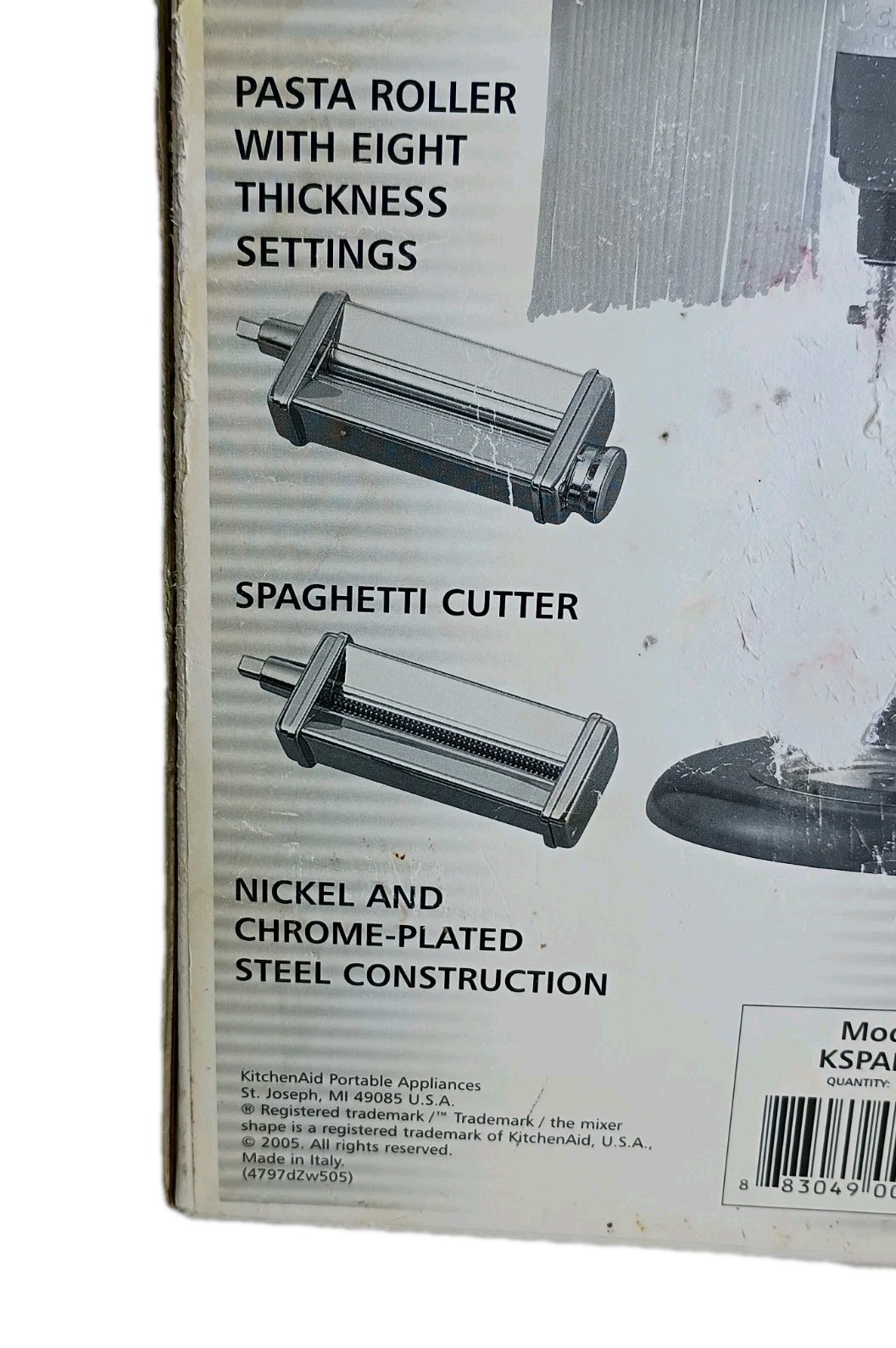 KitchenAid Pasta Roller & Cutter Set Model KSPAPRA Made in Italy Damaged Box