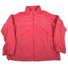 Columbia Women's Fleece Jacket Full Zip Hot Pink Plus Size 3X Benton Springs