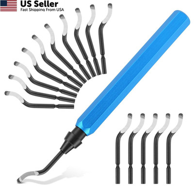 Deburring Tool Set with 15 High Speed Steel Swivel Blades, Tool...