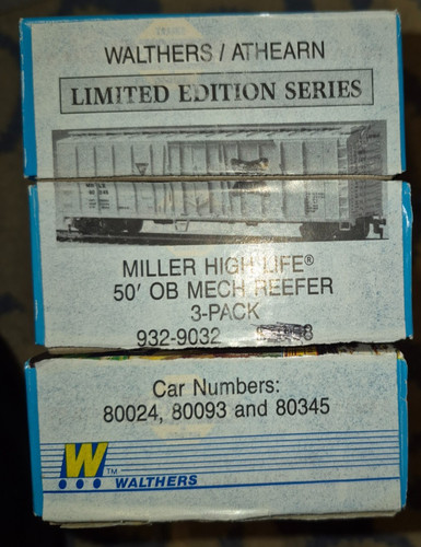 HO Walthers / Athearn 932-9032 Miller High Life 50' OB Mech Reefers KITS NUEVO EN CAJA HK6 | Zustand: New