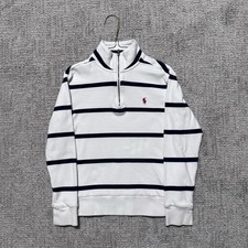 Polo Ralph Lauren Sweater Youth Size Small 8 Quarter Zip Pullover Striped Casual