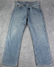 Vintage Levis 501 Jeans Mens 32x28 Blue Y2K 2001 Button Fly Pants Tag 32x32