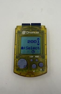 Official Sega Dreamcast Yellow VMU Visual Memory Card HKT-7000 Authentic Tested