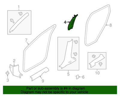 New Genuine Nissan Garnish-Cntr Pillar Upr Lh OE 769145HA0A