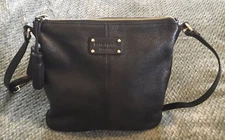 KATE SPADE Shimmer Black Leather Top Zip Crossbody Purse Bag-VERY NICE