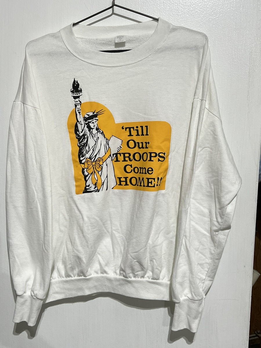 Vintage Statue Of Liberty USA Flag Patriotic Crewneck Sweatshirt