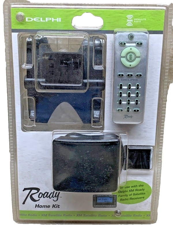 Delphi Roady XM Home Kit, NEW -Stand, Antenna, Remote, Power Adapter, Cables