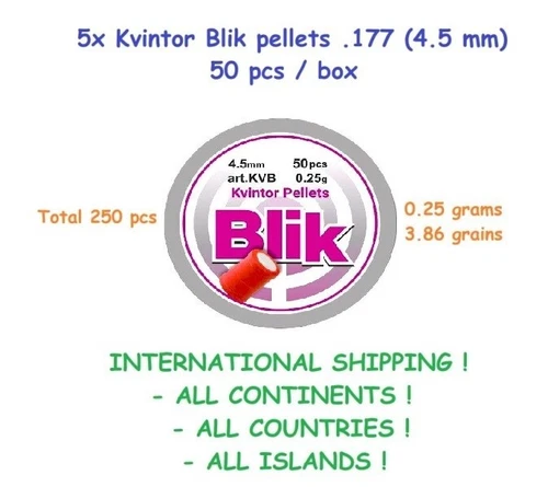 5x Kvintor Blik Kwintor Blik 4.5 mm .177 50 pcs Airgun pellets Air rifle pellets