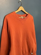 Vintage 90 s Russell Athletic Orange Blank Sweatshirt Size Large USA Made