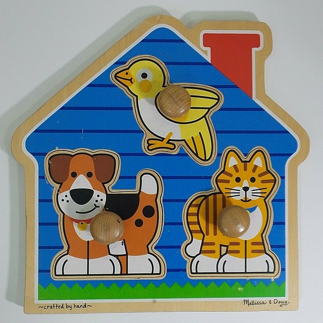 Melissa & Doug House Pets Jumbo Knob Puzzle 2055 and Learning Sea Life Knobs eBay