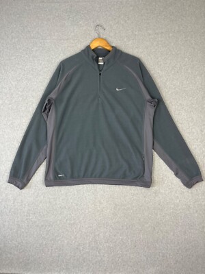 Vintage Nike Pullover Mens XL Gray Quarter Zip Sweatshirt Sweater 2000s