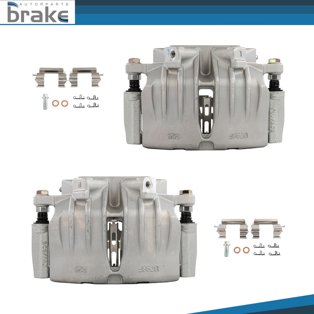 2Pcs Front Disc Brake Calipers with Brackets for 03-05 Chevy SSR 02-05 GMC Envoy XL