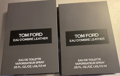 TOM FORD Eau De Toilette EAU D'OMBRE LEATHER (1.5ml/.05 oz.) x 2 New ~ FREE SHIP