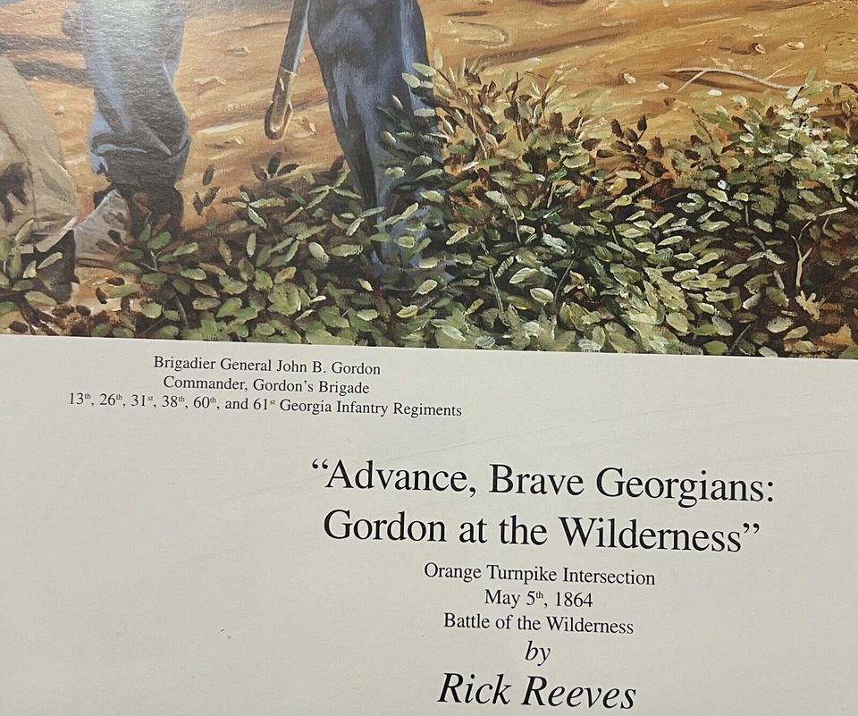 Rick Reeves Advance Brave Georgians Gordon At The Wilderness 打印签名编号 — 第 3/4 张图片