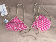 Ritchie Triangle Halter Swimsuit Bikini Top 5/6 Fuchsia (B8)