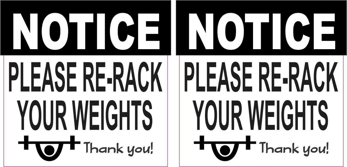 x Please Re-Rack Weights Vinyl Stickers Gym Workout