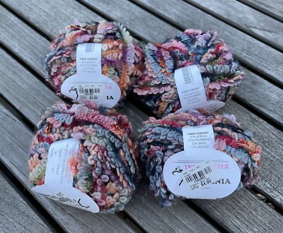 Trendsetter Gardenia Yarn 4 Skeins Italy Wool Blend Color 06 Sunset Textured