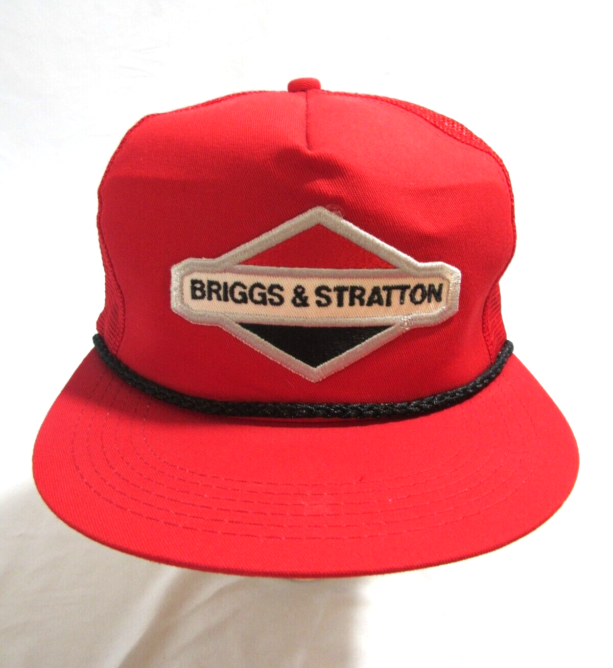 Vintage K Products Briggs & Stratton Red Snapback Trucker Hat MADE IN USA Cap