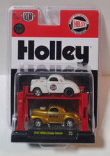 M2 Machines Auto Lift Holley 1941 Willys Coupe Gasser 2 pack White Gold (Read)