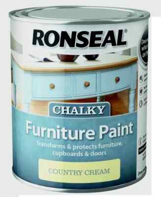Ronseal One Coat Chalky Möbelfarbe 750ml Country Cream