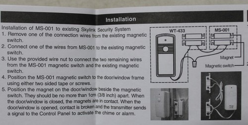 SkyLink Security ADD-ON Alarm Magnetic Switch Door/Window Sensor MS-001 - Picture 2 of 4