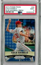 2015 Panini Prizm Cole Hamels Blue Baseball Prizm PSA 9