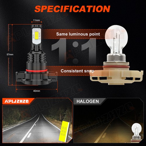 Par de luces antiniebla 100W para Chevy Tahoe 2007-2015 6000K blancas 5202 bombillas LED lámpara - Imagen 8 de 24