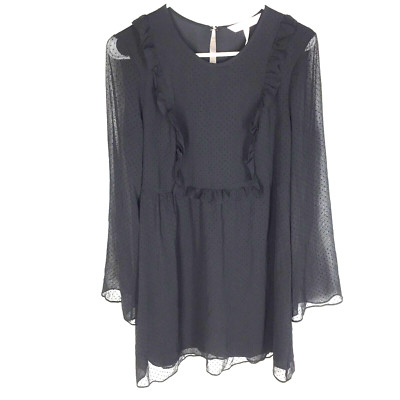 BCBGeneration Black Mini Dress Size Small Ruffle Detail Spring Summer NEW NWT