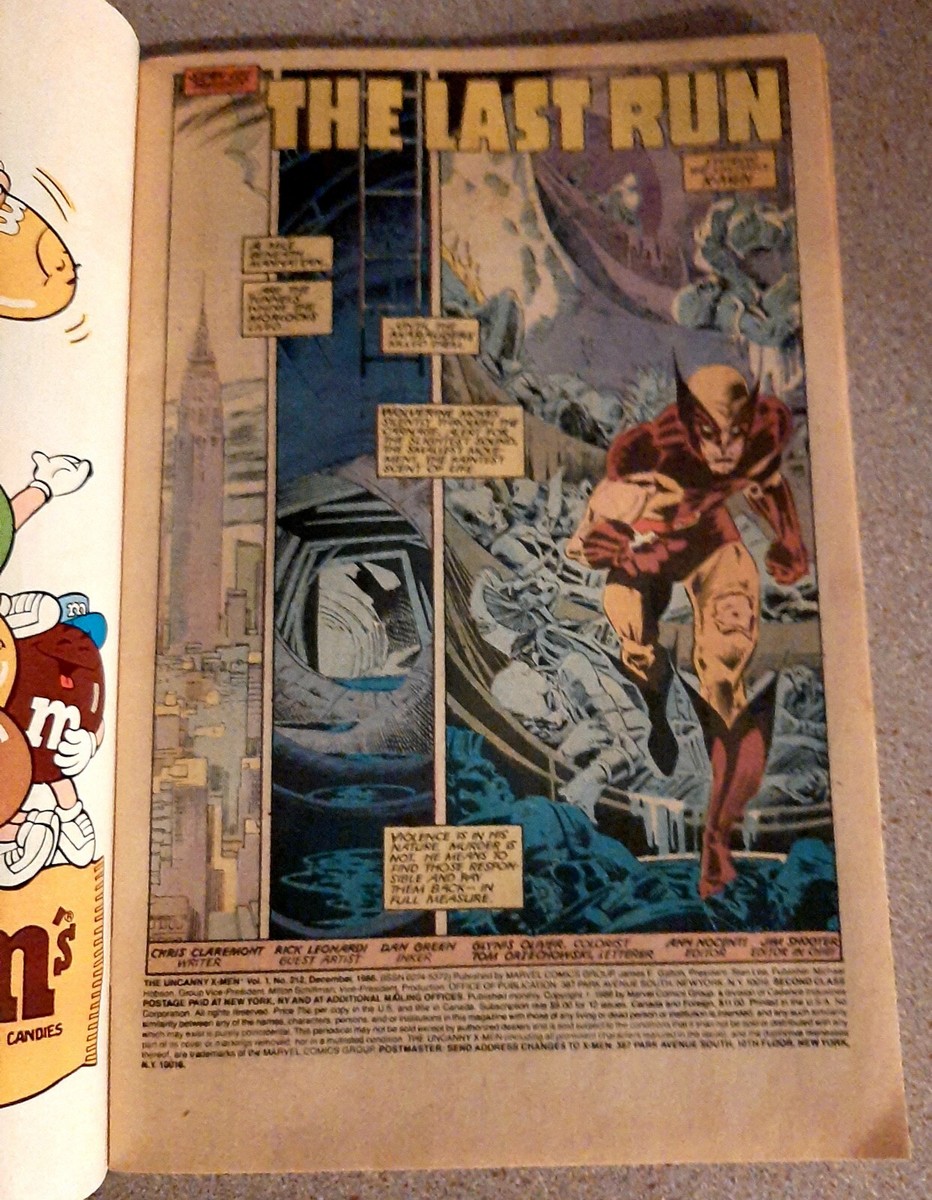 The Uncanny X-Men #212 Marvel Comic Book - Wolverine