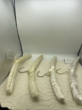 Vintage Satin Covered Clothes Hangers Pastel Colors Set of 4