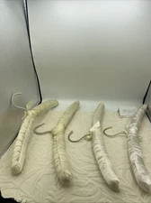 Vintage Satin Covered Clothes Hangers Pastel Colors Set of 4