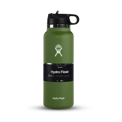 Hydro Flask 40 oz bottiglia d'acqua in acciaio inox a bocca larga isolata sottovuoto - Foto 10 di 14