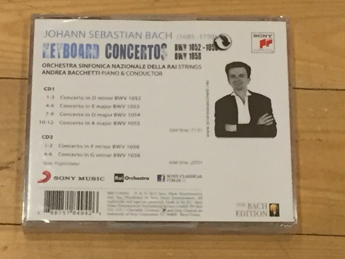輸入2CD Andrea Bacchetti Bach: Piano Concertos  88875184942  /00220 Bach Keyboard Concertos ANDREA BACCHETTI Piano SONY