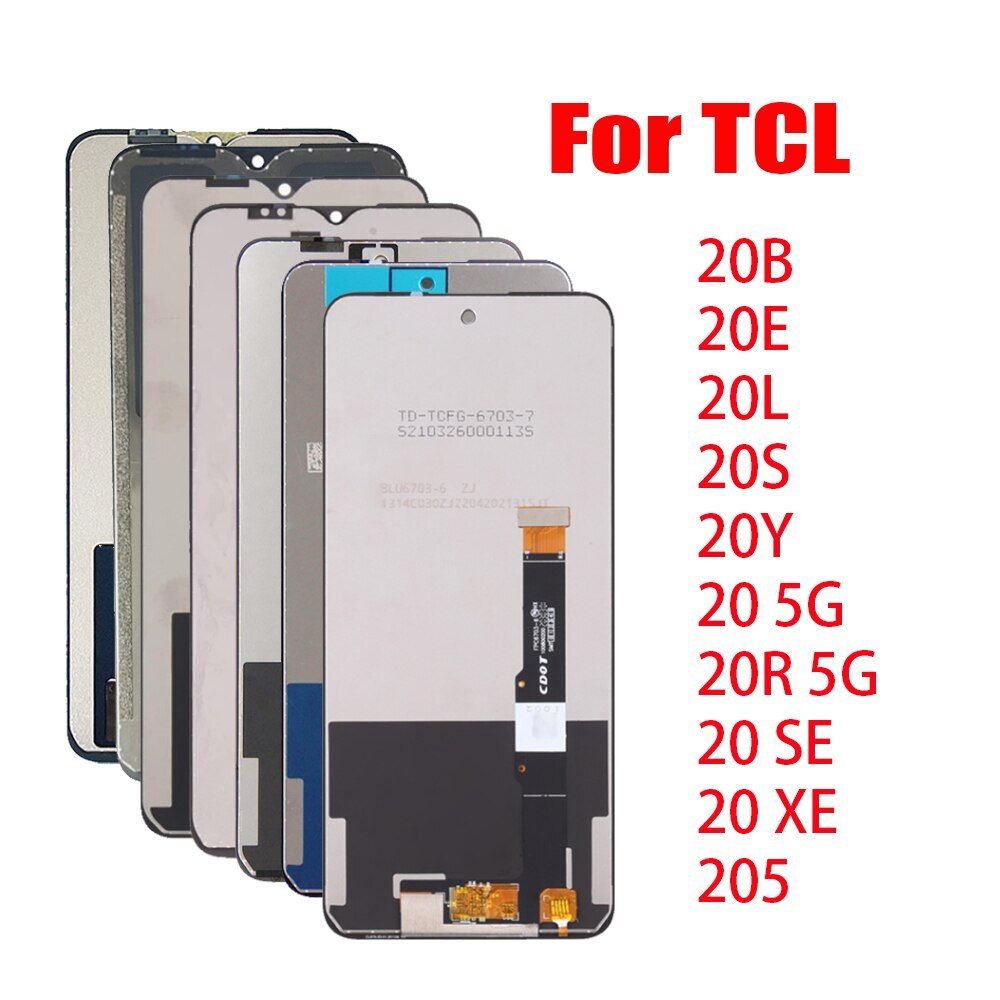 SRJTEK Pour TCL 20 R 5G / 20R 5G T767H Ecran LCD Pour TCL 20 XE/20XE 5087Z Ecran De Remplacement Numériseur Tactile Pièces Détachées (Noir,sans Cadre